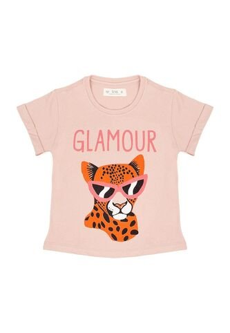 Camiseta Rosada Con Estampado De Leopardo Para Niña Tennis