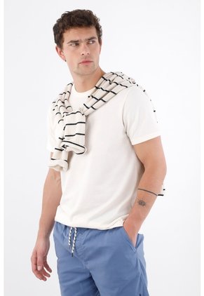 Tennis Bermuda Fit Relajado Con Cordón Bicolor En Algodón Azul Para Hombre