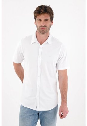Tennis Camisa Clásica Manga Corta Blanca Para Hombre