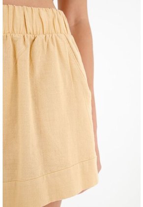 Tennis Bermuda Café Con Pretina Elástica Para Mujer