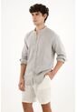 Tennis Camisa Manga Larga Gris En 100% Lino Para Hombre de Tennis