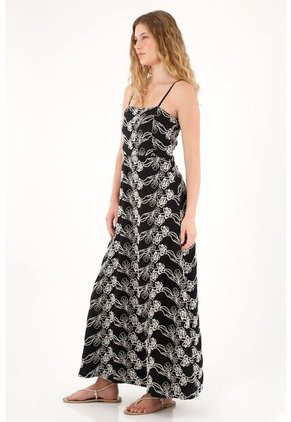 Tennis Vestido Largo Estampado Con Escote Recto Para Mujer