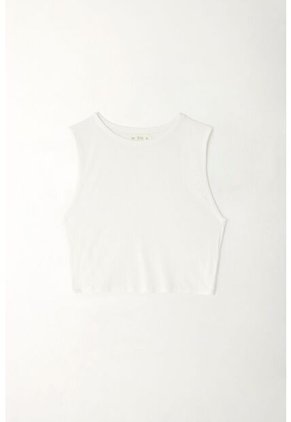 Tennis Camiseta Crop Manga Sisa Blanca De Silueta Amplia Para Mujer