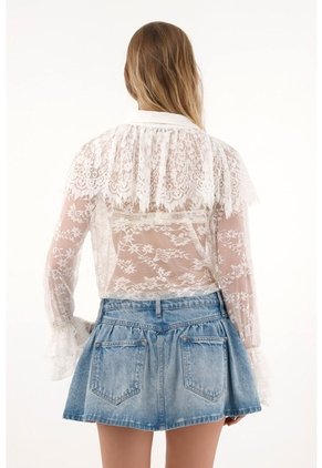 Tennis Camisa En Encaje Con Boleros Para Mujer