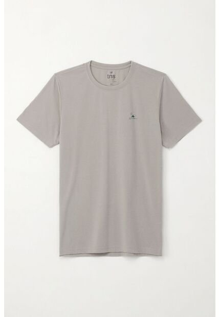 Tennis Camiseta Básica Manga Corta Gris Con Detalle Frontal Para Hombre