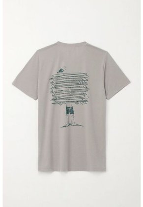 Tennis Camiseta Básica Manga Corta Gris Con Detalle Frontal Para Hombre