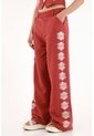 Tennis Pantalón Recto Con Manualidad Rojo Para Mujer de Tennis