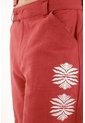 Tennis Pantalón Recto Con Manualidad Rojo Para Mujer de Tennis