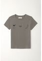 Tennis Camiseta Básica Estampada Gris De Ajuste Relajado Para Mujer de Tennis
