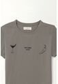 Tennis Camiseta Básica Estampada Gris De Ajuste Relajado Para Mujer de Tennis
