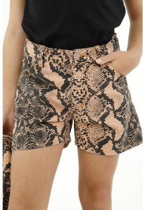Bermuda Con Estampado Pitón Naranja Para Niña