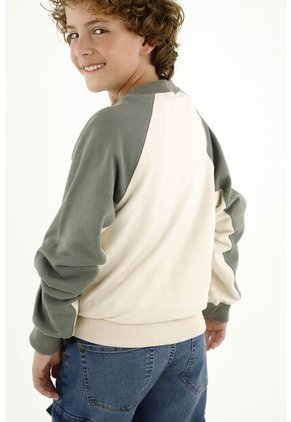 Buzo Verde Con Estampado Frontal De Raquetas Para Niño