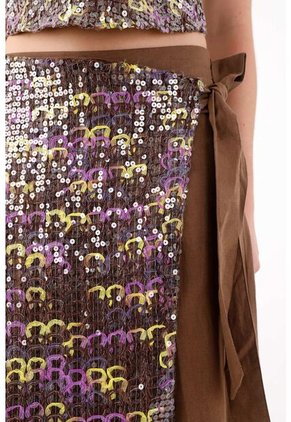 Tennis Falda Larga Tipo Pareo Con Lentejuelas Para Mujer