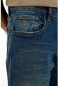 Tennis Jean Recto Tiro Medio Azul Con Textura Lisa Para Hombre de Tennis