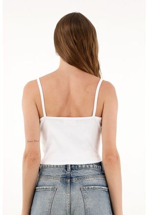 Tennis Camiseta Tipo Crop Blanca Para Mujer