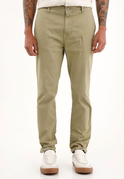Pantalón Tipo Chino Verde Para Hombre
