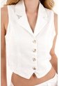 Tennis Chaleco Blanco En 100% Lino Para Mujer de Tennis