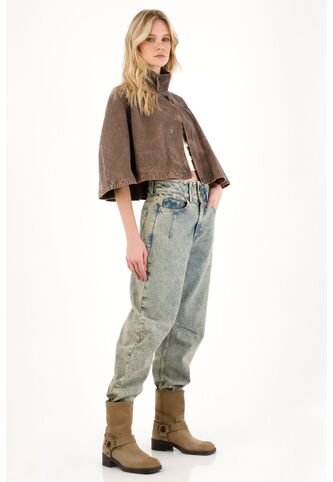 Tennis Jean Slouchy Con Doble Pretina Azul Para Mujer Tennis