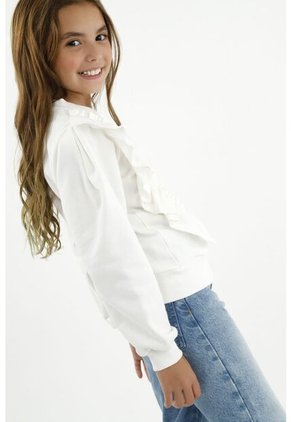 Buzo Con Bolero Asimétrico Crudo Para Niña