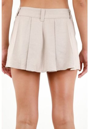 Tennis Falda Café Con Tablas Para Mujer