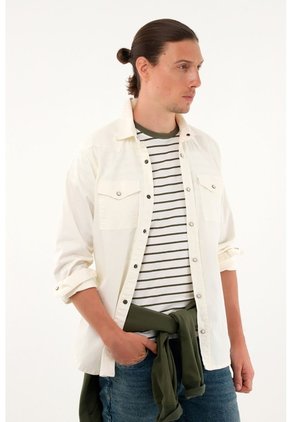 Tennis Camisa Crudo Manga Larga Para Hombre