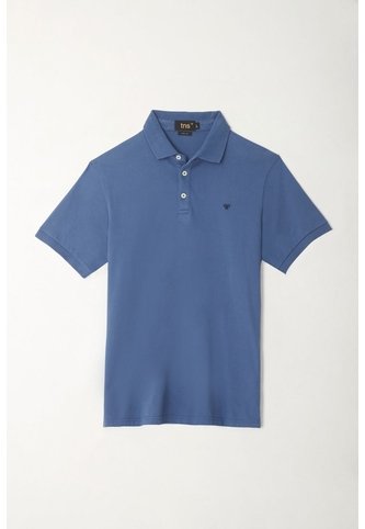 Tennis Polo Slim Fit Azul Licra Para Hombre Tennis