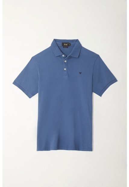 Tennis Polo Slim Fit Azul Licra Para Hombre