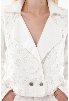 Tennis Chaqueta Crudo Con Tejido En Frente Para Mujer