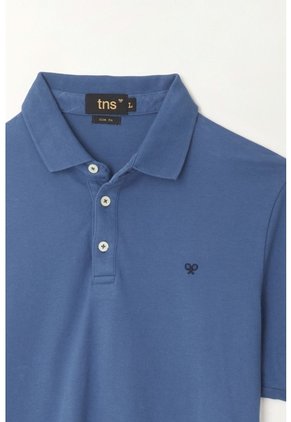 Tennis Polo Slim Fit Azul Licra Para Hombre