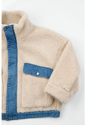 Chaqueta Tipo Ovejera Crudo Para Mujer