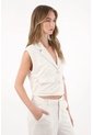 Tennis Chaleco En Tweed Con Cuello Sastre Blanco Para Mujer de Tennis