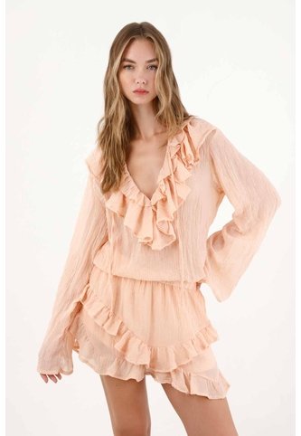 Tennis Vestido Corto Con Boleros Naranja Para Mujer Tennis