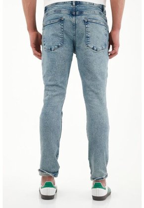 Tennis Jean Skinny De Tiro Medio Azul Claro Para Hombre