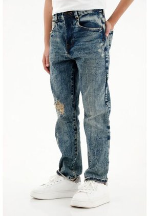 Jean Slim Con Roto Para Niño