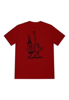 Camiseta Roja Con Estampado Posterior Para Hombre