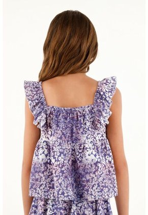 Camisa Morada Manga Sisa Para Niña