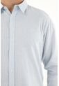 Camisa Azul A Rayas Manga Larga Para Hombre de Tennis