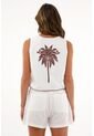 Tennis Chaleco Blanco Con Bordado De Palmera Para Mujer de Tennis