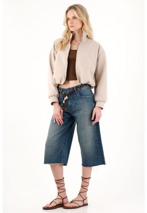 Tennis Abrigo En Pana Cuello Alto Café Para Mujer