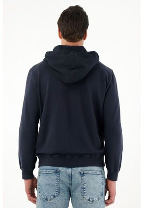Buzo Tipo Hoodie Con Capucha Azul Para Hombre