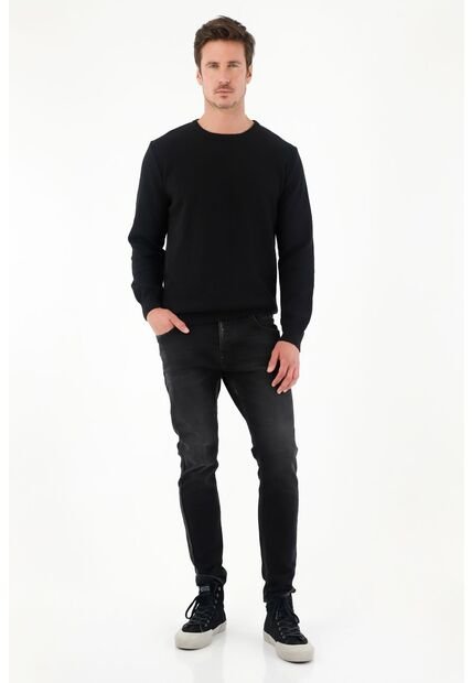 Buzo Regular Fit Tejido Negro Para Hombre