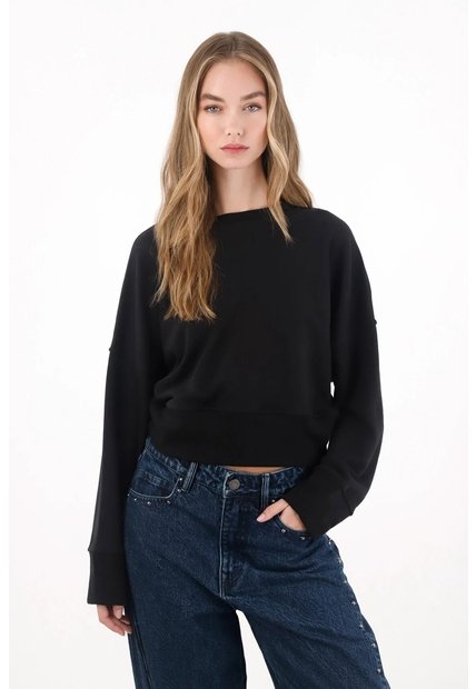 Tennis Buzo En Tela Burda Negro Para Mujer