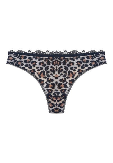 Panty Tipo Tanga Con Estampado Animal Print Para Mujer