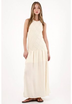 Tennis Vestido Largo Manga Sisa Crudo Para Mujer