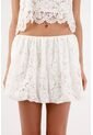 Tennis Falda Corta Fit Relajado Con Bajo Abullonado En Encaje Blanco Para Mujer de Tennis