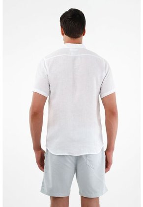 Tennis Camisa Blanca En Lino Para Hombre