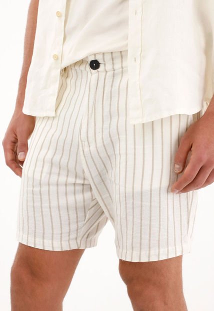 Bermuda Tipo Chino Con Diseño A Rayas Para Hombre