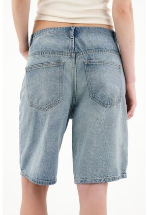 Bermuda Amplia De Tiro Caído Para Mujer