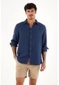 Tennis Camisa Azul Manga Larga Para Hombre de Tennis