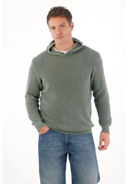 Tennis Buzo Tipo Hoodie Tejido Verde Para Hombre